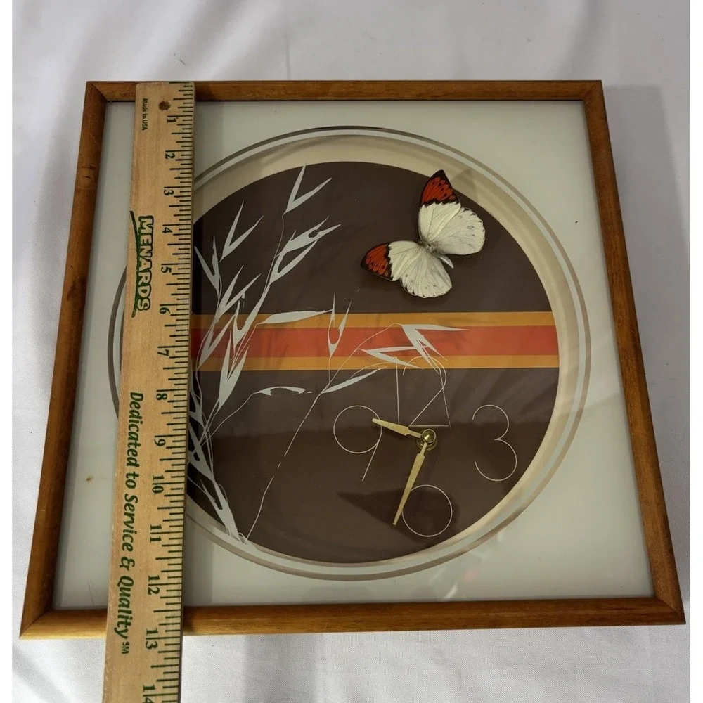 🦋Vintage Wall Clock MCM Eye Encounter Butterfly 14